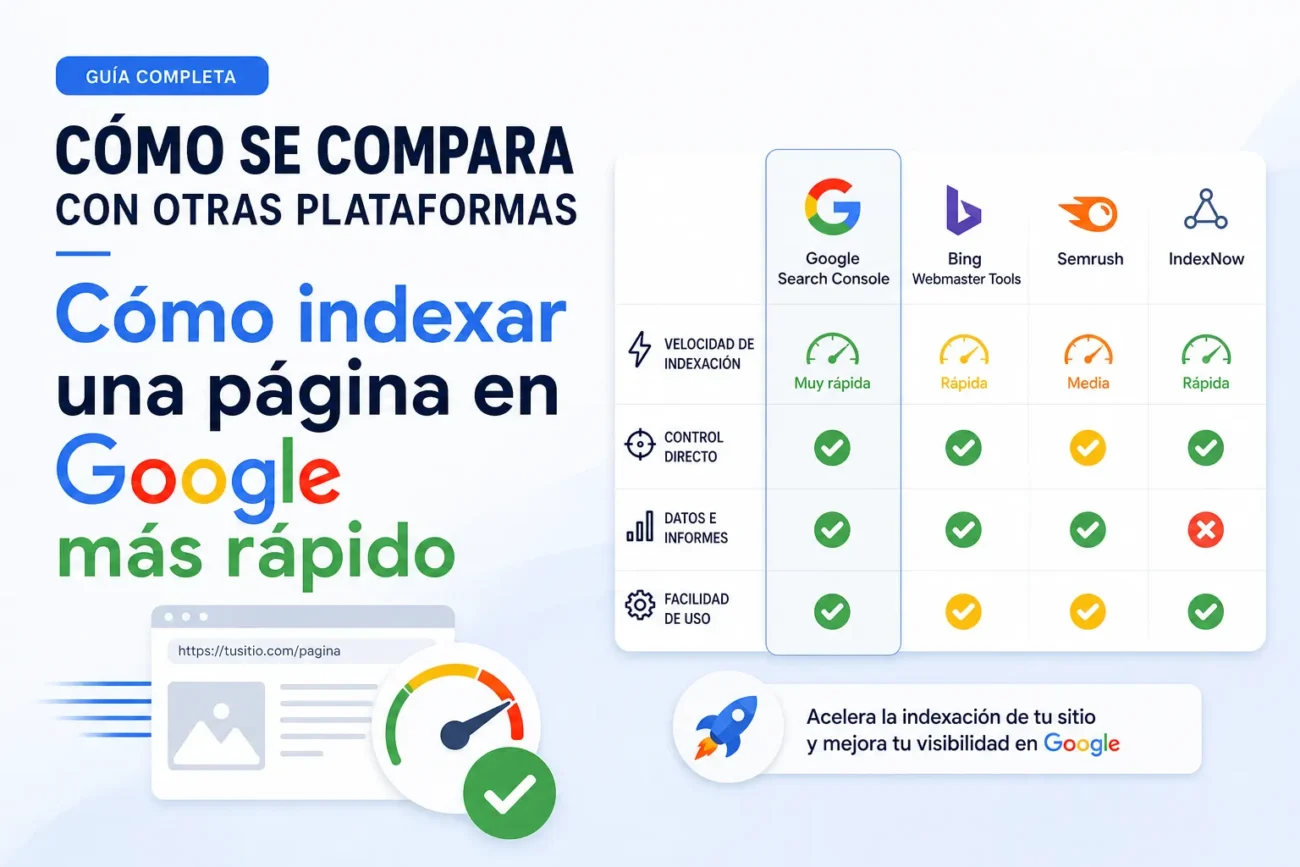 cómo se compara con otras plataformas Cómo indexar una página en Google más rápido